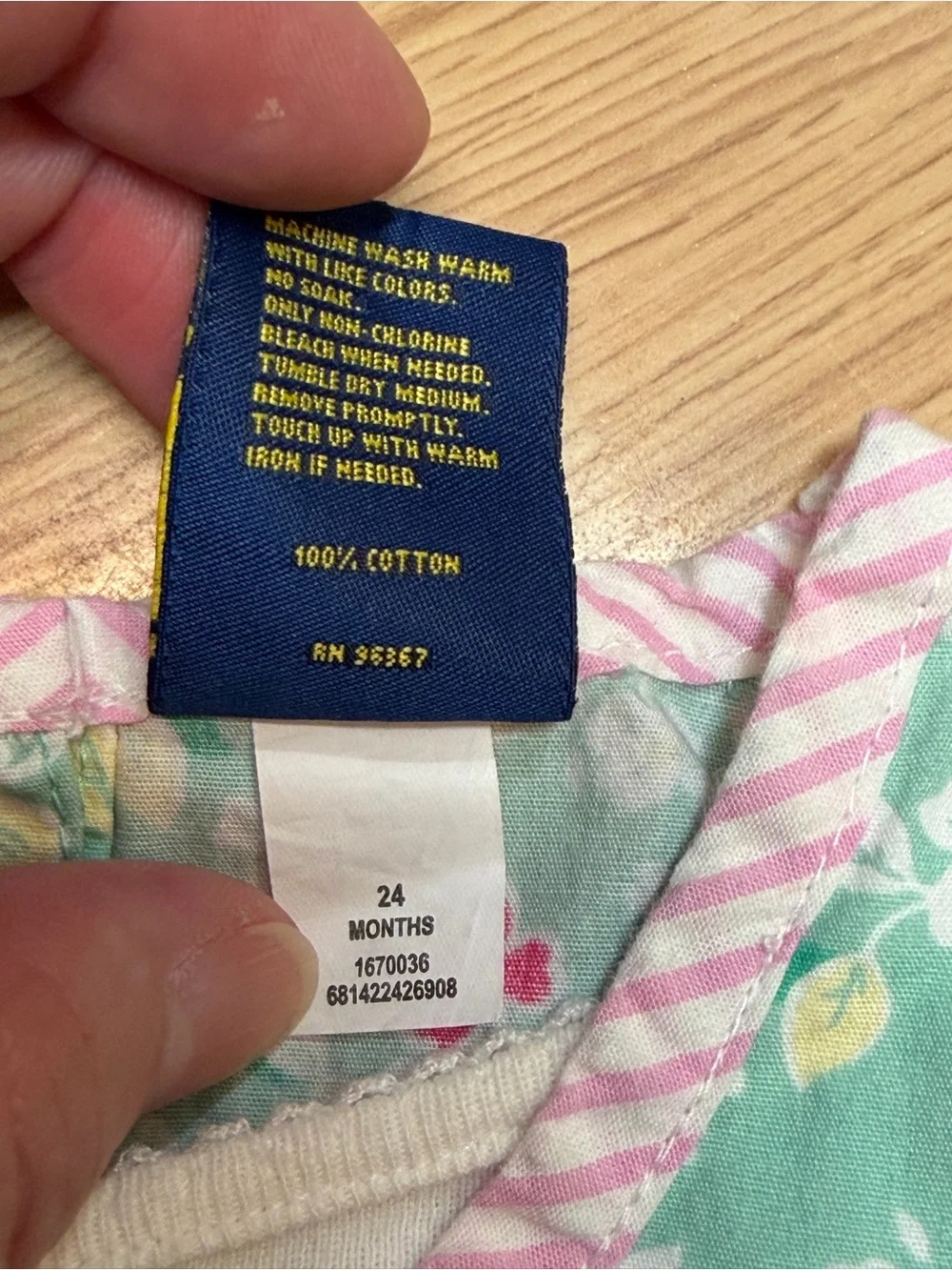 OshKosh B’Gosh Girls 24M Green Floral Peplum Top Pink Stripe Cottagecore
